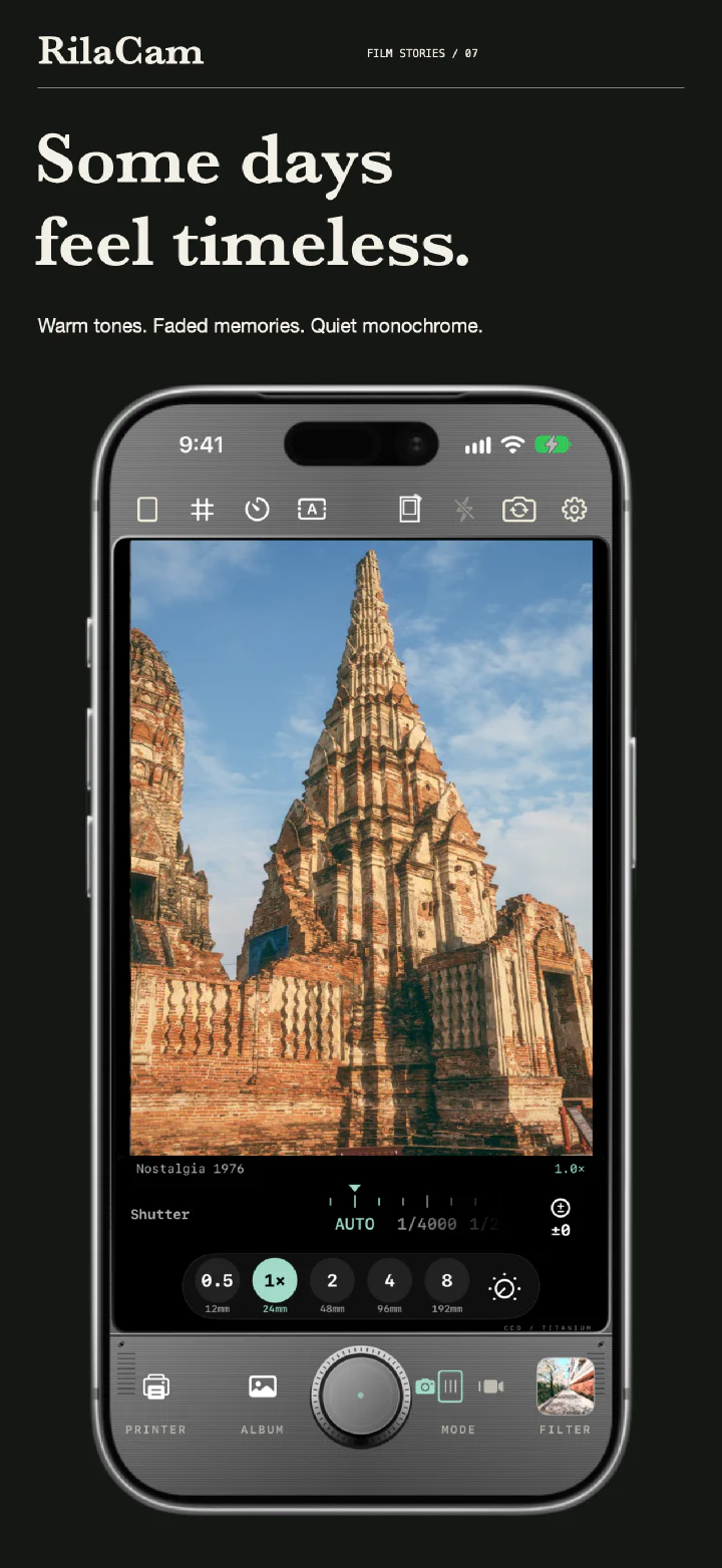 Film Stories: an ancient temple in Nostalgia 1976 on the camera screen